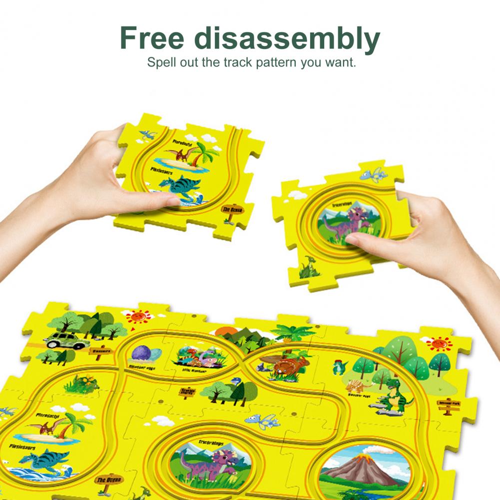 Flexible Railway Track Rail Car Puzzel Toy DIY Assemble Jigsaw Parent-child Interaction Toy Electric Track Car Puzzle Toys Gifts