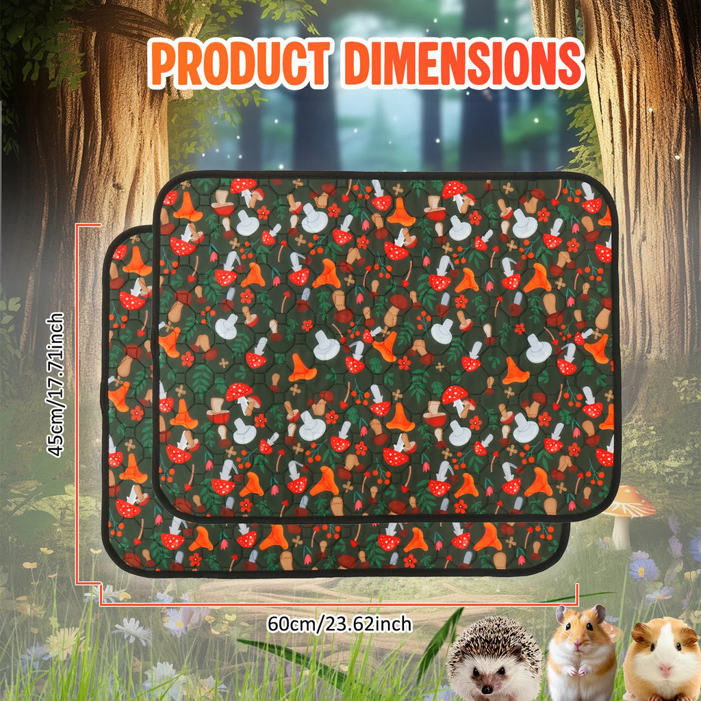 2Pcs Guinea Pig Cage Liner Reusable Washable Rabbit Absorbent Mat Waterproof Hamster Pee Pad for Guinea Pig Rabbit Hedgehog
