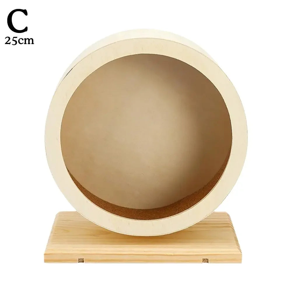 Mute Wooden Hamster Silent Running Wheel With Cork Pad Bracket