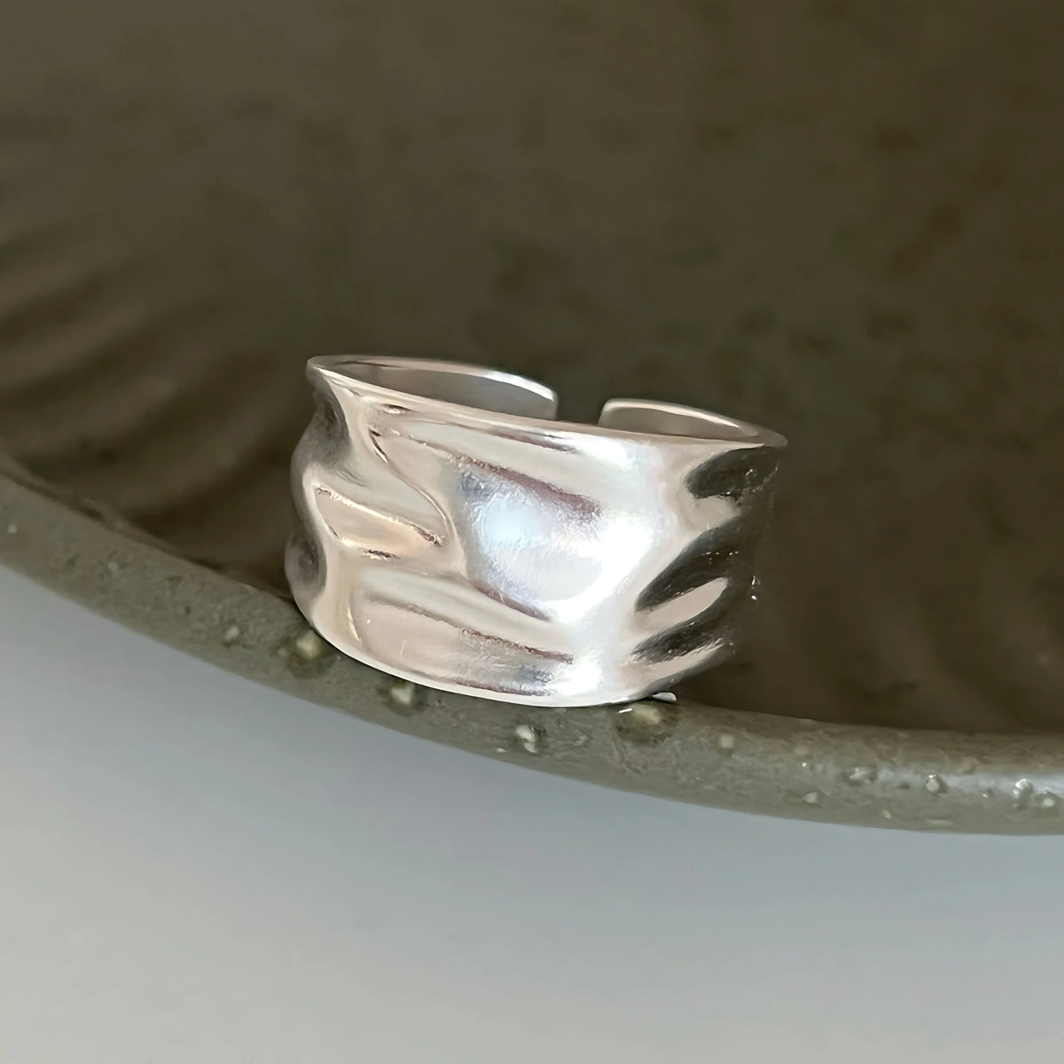 925 Sterling Silver Rings for Women Couple Minimalist Handmade Simple BIg Ring Party Jewelry Gift Prevent Allergy