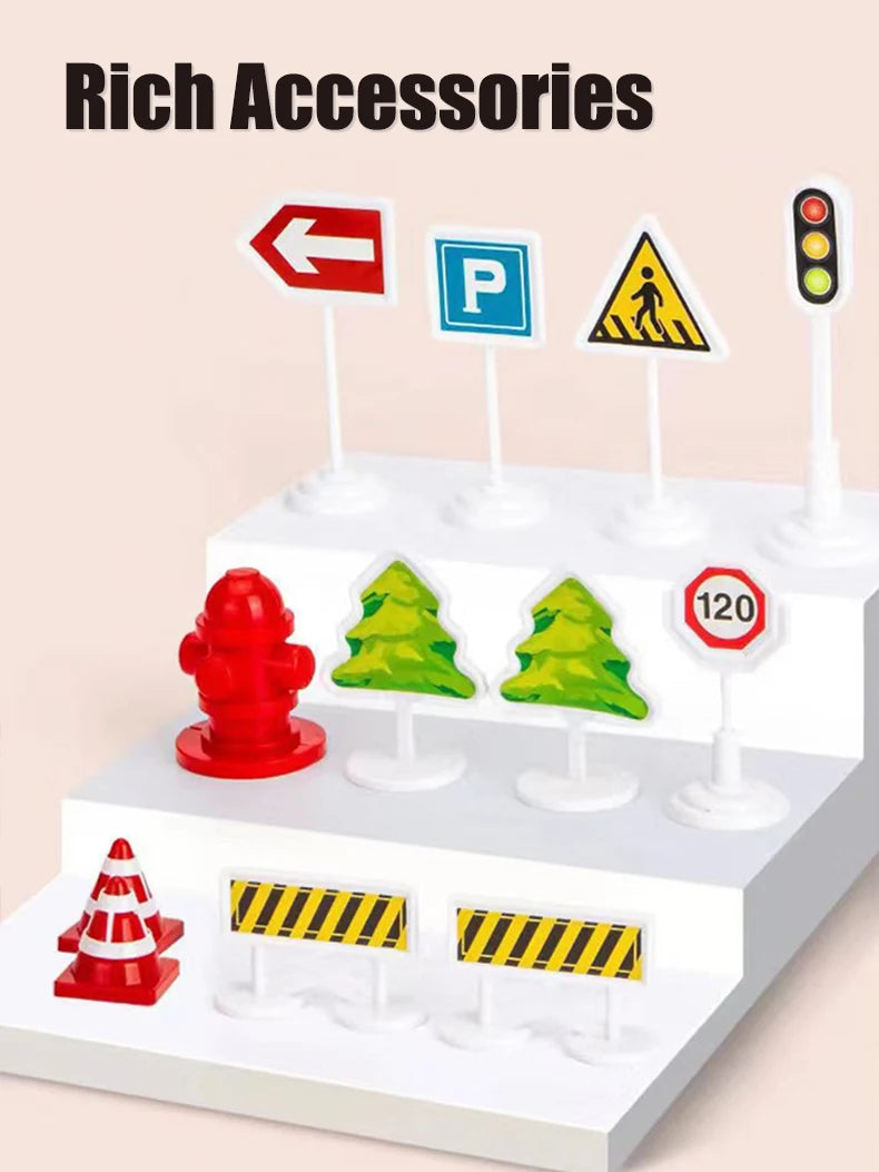 Dinosaur Track Electric Dinosaur Car Mountain Road Rail Kids Puzzle Playful Toy Emit Light Boys Christmas Birthday Gift
