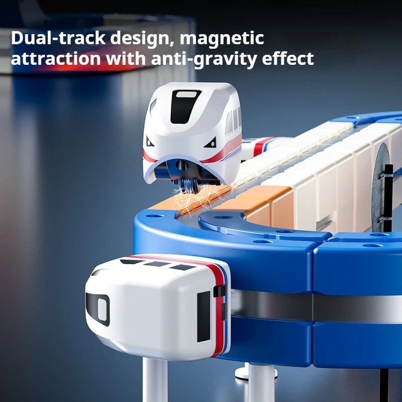 High-Speed Electric Train Set for Kids Magnetic Assembly DIY Educational Gravity-Defying Track Model Car Playset