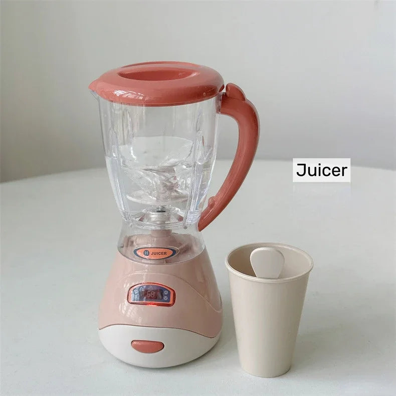 Mini Household Appliances Kitchen Toys Pretend Play Set with Coffee Maker Water Dispenser and Toaster for Kids Boys Girls Gifts