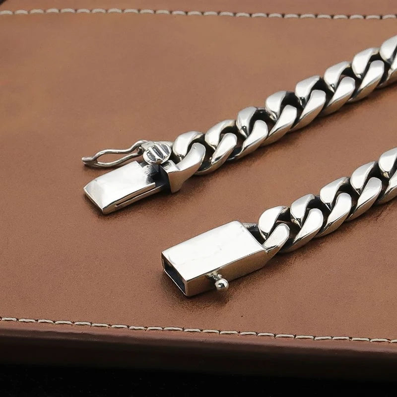 100% S925 Sterling Silver Necklace 7MM 8MM 10MM Punk 925 Silver Chains Original Certified Jewelry Gifts