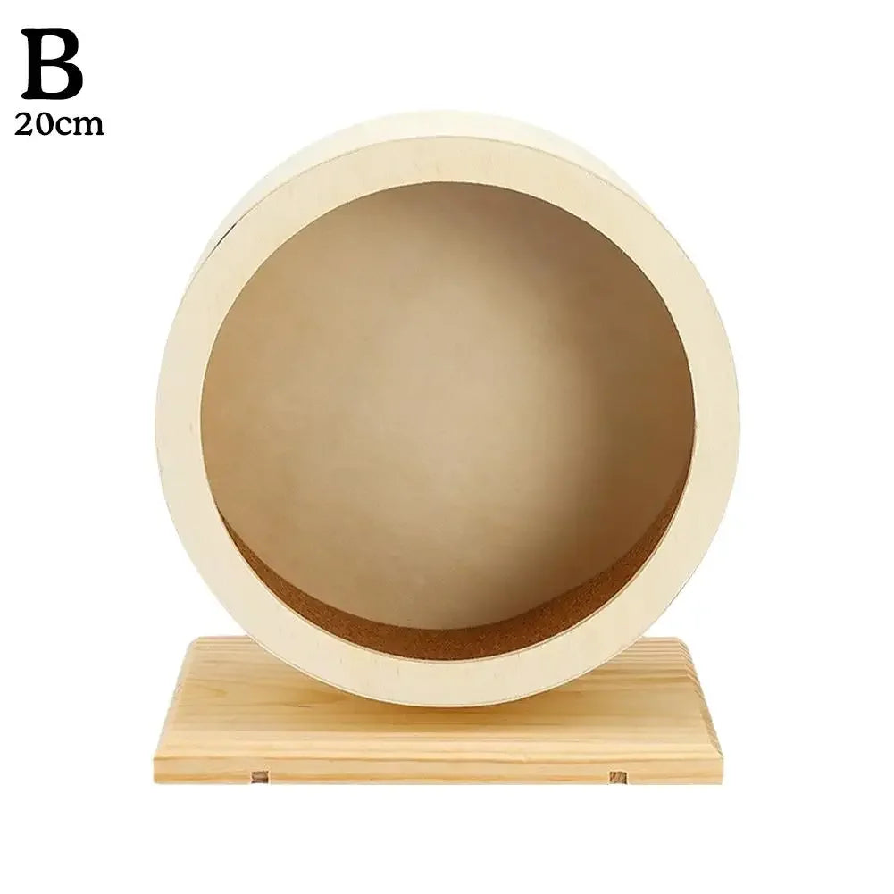 Mute Wooden Hamster Silent Running Wheel With Cork Pad Bracket