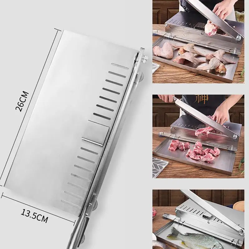 Home Kitchen Manual Frozen Meat Slicer Bone Cutting Tool Stainless Steel Minced Lamb Bone Meat Cutter Chicken Duck Fish Cutting