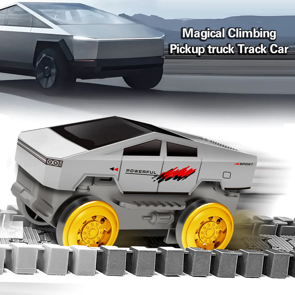 Electric Dinosaur Track Train for Kids - Magic Climbing Engineering Car Puzzle Toy Anti-Gravity Boys Gift