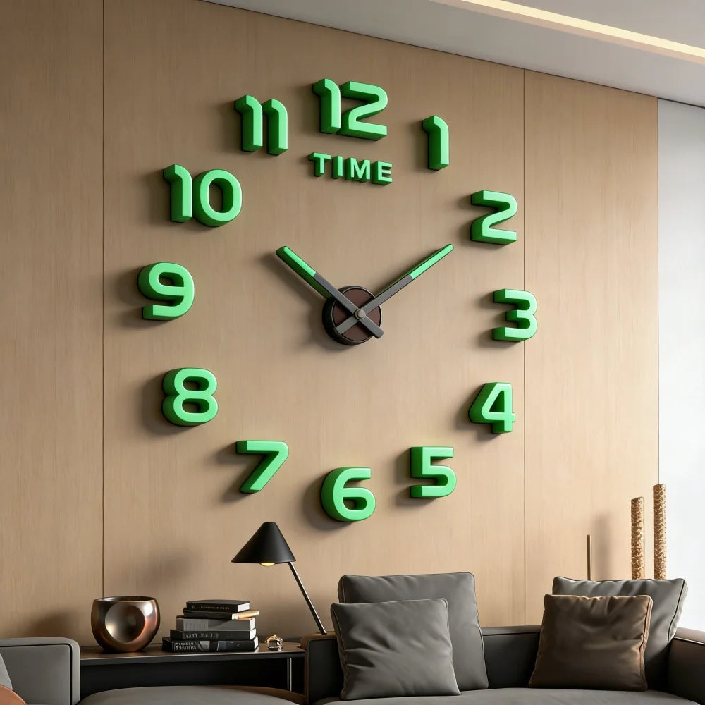 2026 Modern Design Large Wall Clock 3D DIY Quartz Clocks Fashion Watches Acrylic Mirror Stickers Living Room Home Decor Horloge