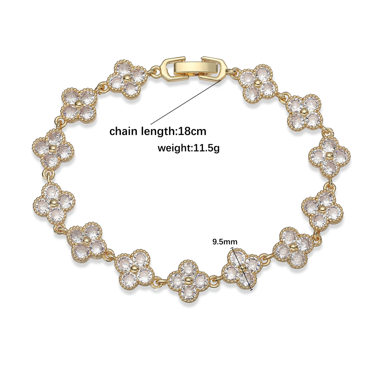 Multi-Color Women's Zircon Flower Delicate Bracelet/Necklace Rainbow Jewelry Gift Optional Mix-and-Match 1 Pcs