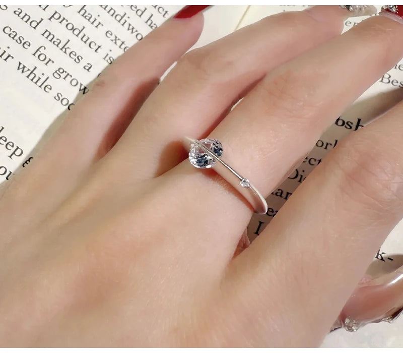 So-Bling 1ct Moissanite Ring 925 Sterling Silver Rotating Universe Star Rings for Women Elegant Fine Luxury Quality Party Gift