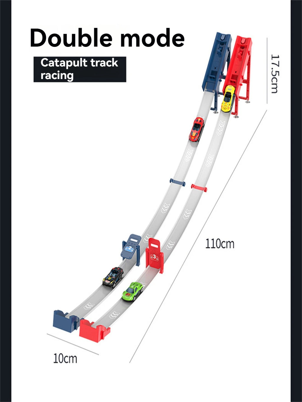 Children's catapult track car, alloy car, multiplayer competitive track car, DIY track assembly, fun toy car