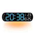 LED Digital Wall Clock With Remote Control Ambient Lights Time Date Temperature Display Alarm Clocks For Home Living Room Decor