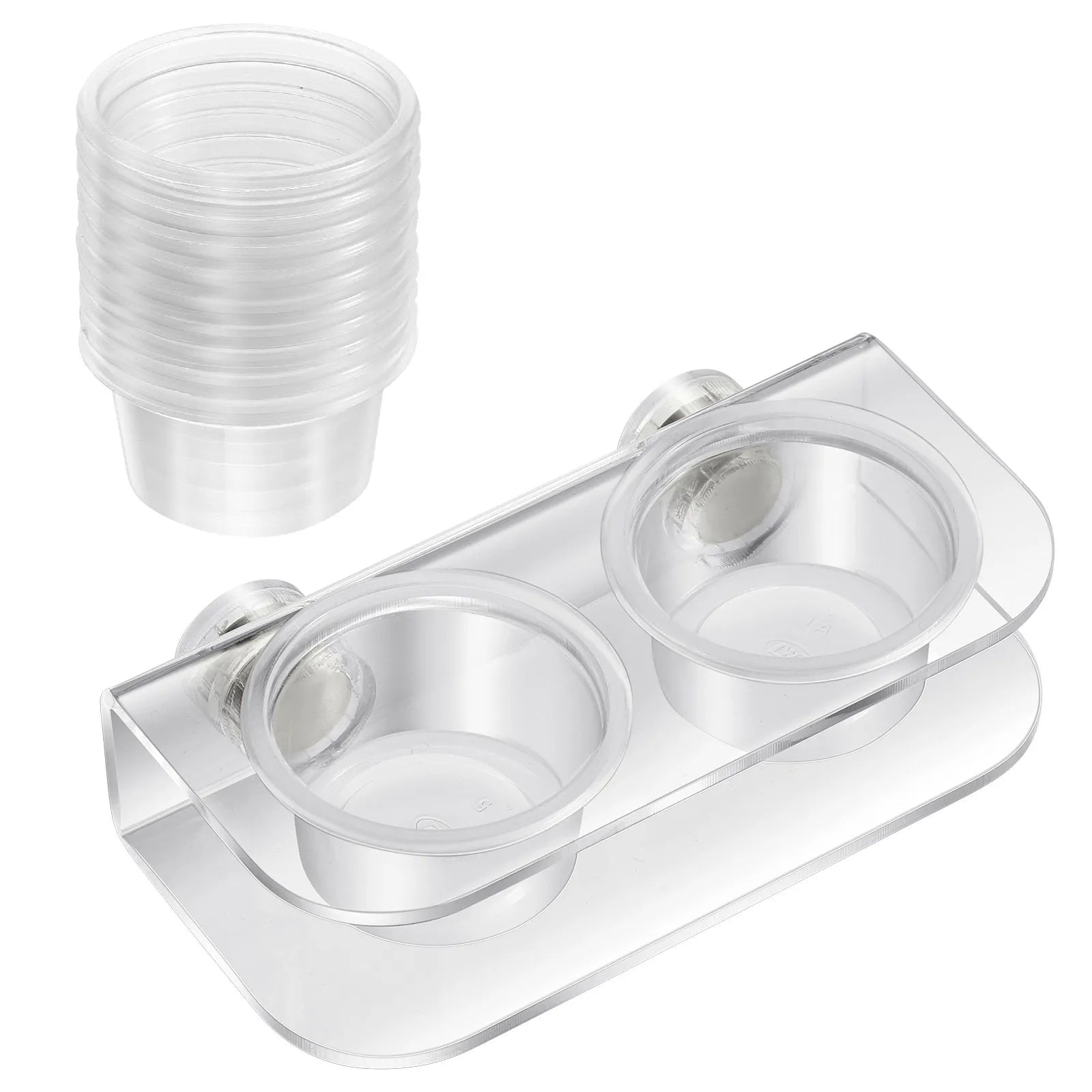 10 Reptile Feeding Cups Gecko Food Bowl Magnetic Pet Dishes Water Tank Supplies Easy Clean Durable Acrylic Small Animals Pet