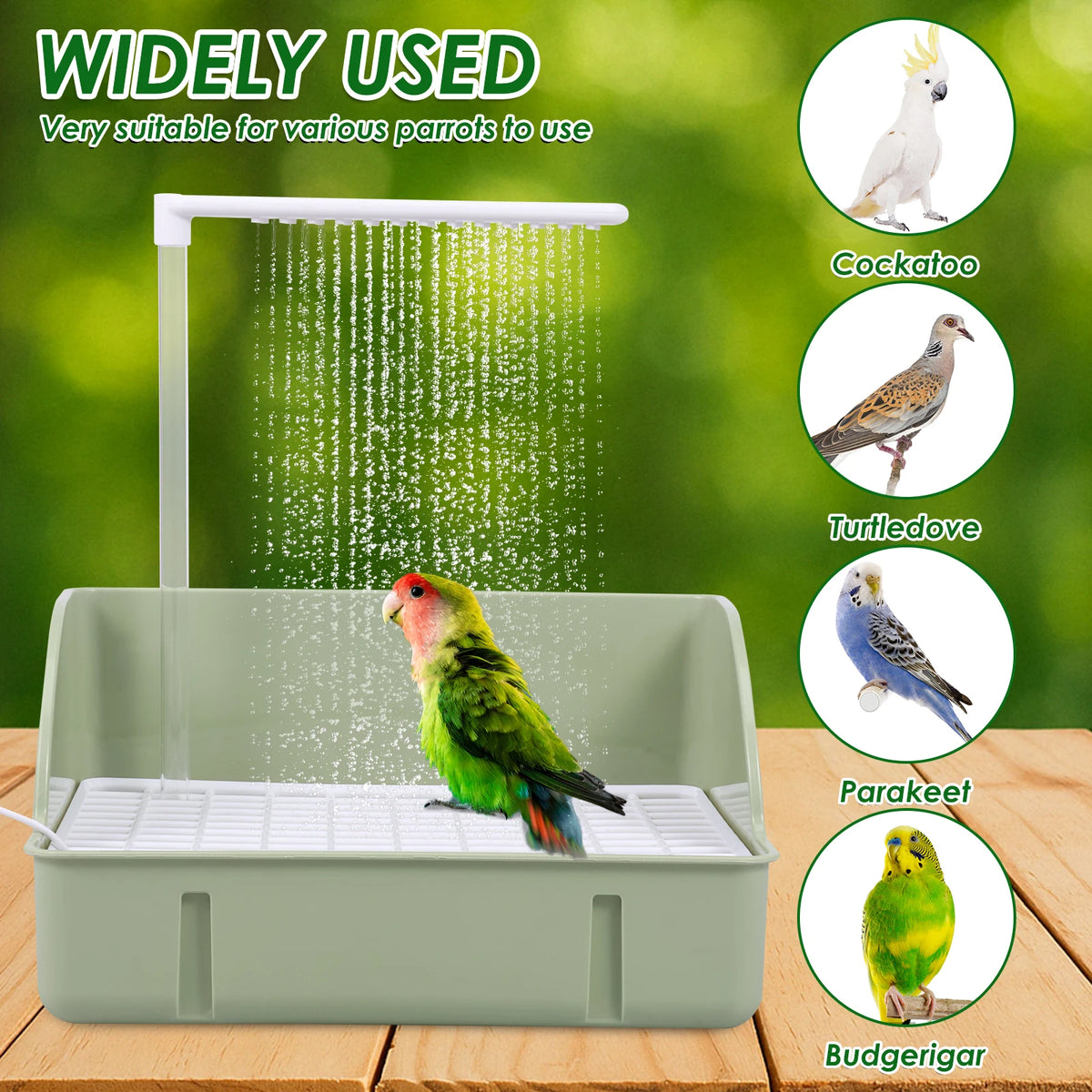 Automatic Pet Birds Parrots Bath Circulating Water Bathtub USB Electric Parakeet Bathtub Shower Fountain birds supplies