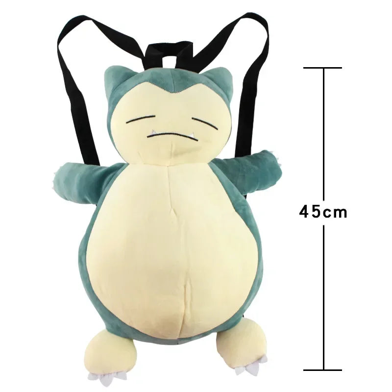Pokemon Cartoon Snorlax Plush Backpack Kawaii Doll Plush Bag Cosplay Props Christmas Gifts Kids Schoolbag
