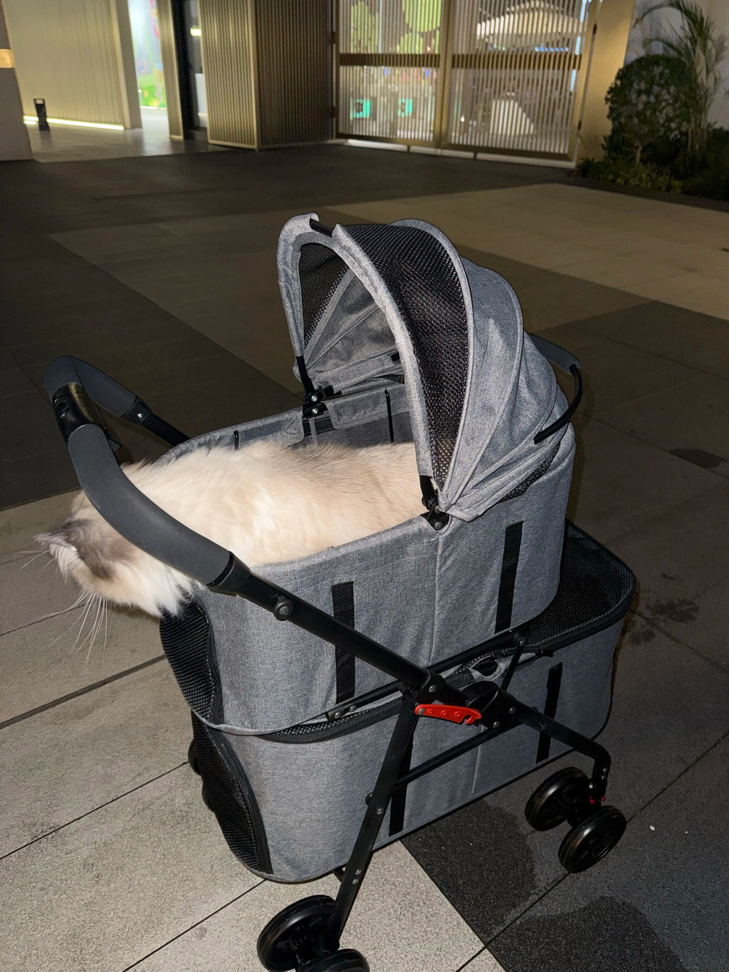 Double Pet Stroller with Detachable Carrier for Medium Small Dogs and Cats Durable Universal Wheels with Brakes Max for 30LBS