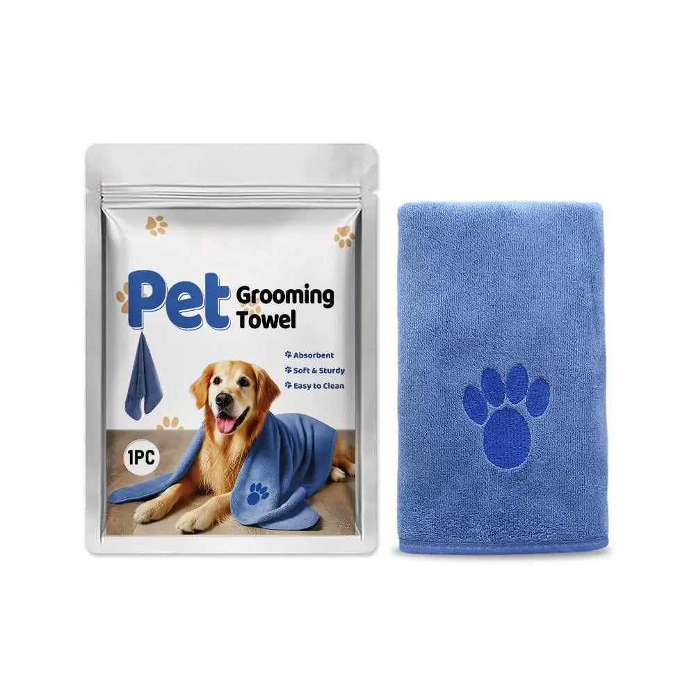  Quick-Drying Microfiber Pet Towel Absorbent Pet Bath Towel Embroidered Super Soft Towel For Cat Dogs Grooming Supplies