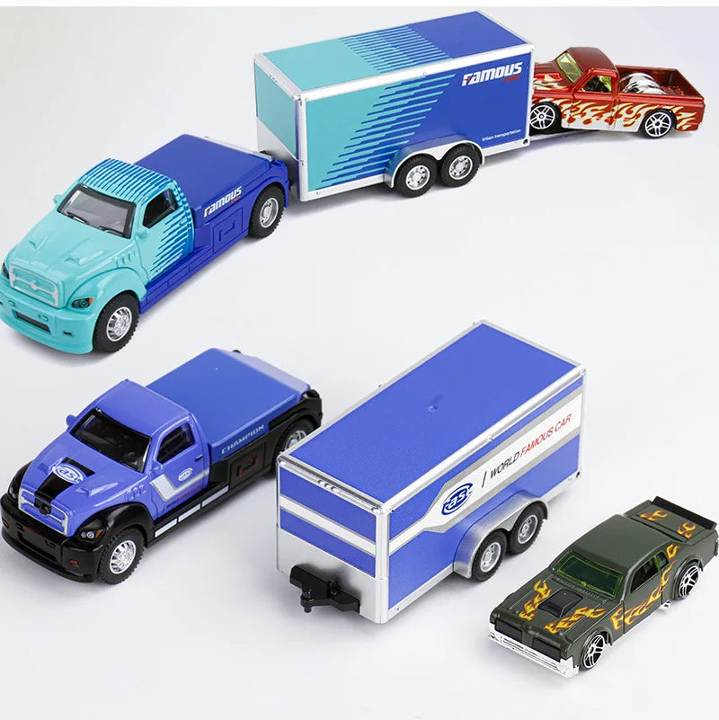 1:64 Scania Container Truck American Container Truck Alloy Diecast Model Car Home Decoration Ornaments Collections Hobby Holiday