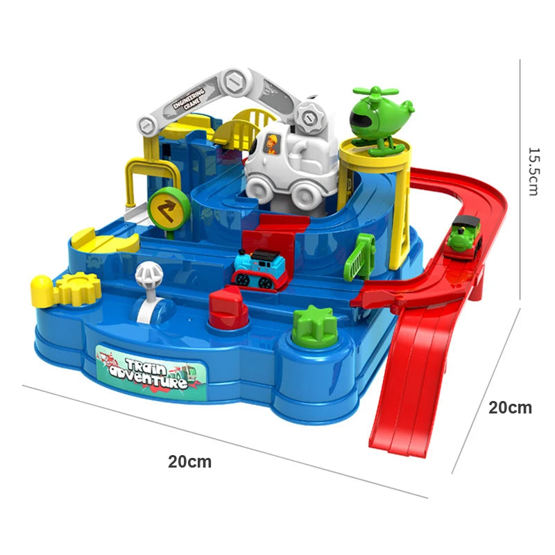 Racing Rail Car Track Adventure Game Educational Toys Children Brain Mechanical Interactive Train Model Animals Space Rocket Toy