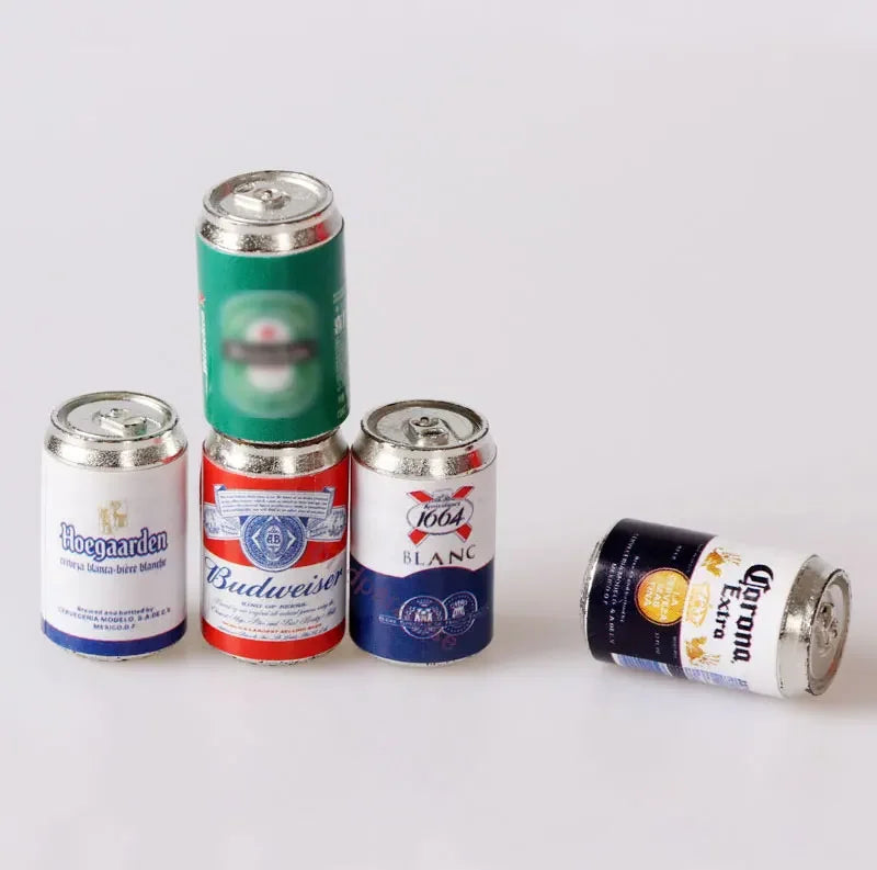 Miniature Mini Ice Cream Beer Can Foods Snack Drinks Model For Blyth Ob11 Dolls Accessories Kids Pretend Play Supermarket Toys