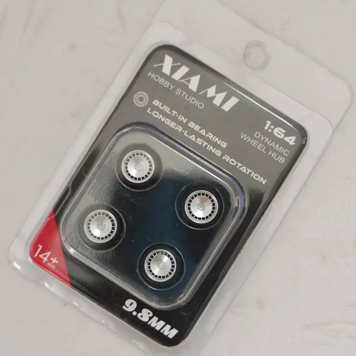 1/64 Car Model Bearing Wheels 9.8mm 10.8mm Rubber Tires W Brake Disc Caliper Axles Modify Spare Parts for 1:64 Cars