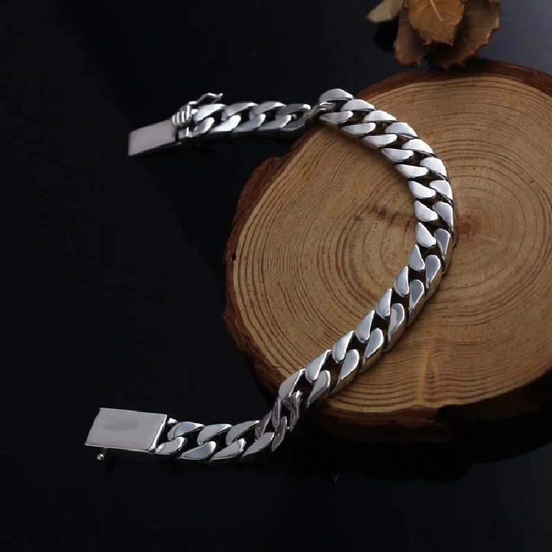 100% S925 Sterling Silver Necklace 7/810MM Punk 925 Silver Chains Original Certified Silver Jewelry Gifts Factory Price