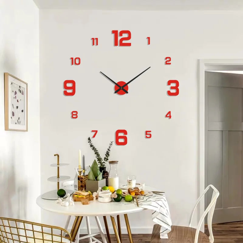 3D Wall Clock Luminous Frameless Wall Clocks DIY Digital Clock Wall Stickers Silent Clock for Home Living Room Office Wall Decor