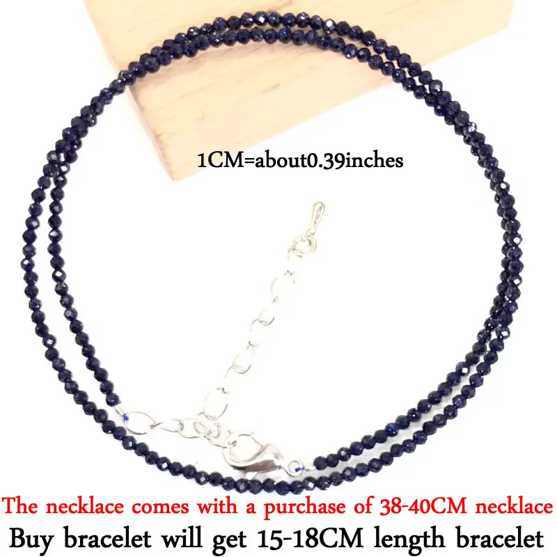 2024 New Boho 2mm Natural Stone Crystal quartz Necklace Bracelet Small Chain Ladies Fashion Accessories Charm Jewelry Accessorie