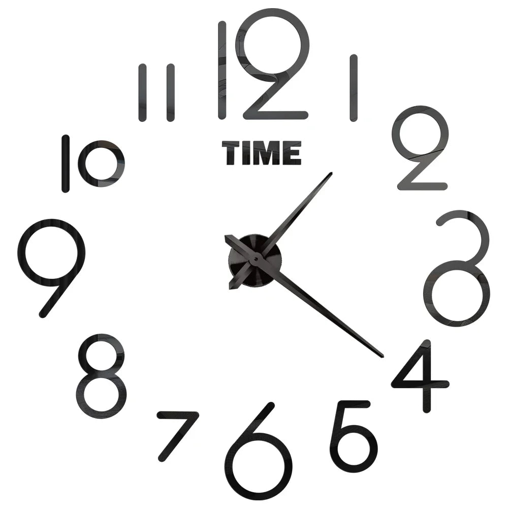 2026 Modern Design Large Wall Clock 3D DIY Quartz Clocks Fashion Watches Acrylic Mirror Stickers Living Room Home Decor Horloge