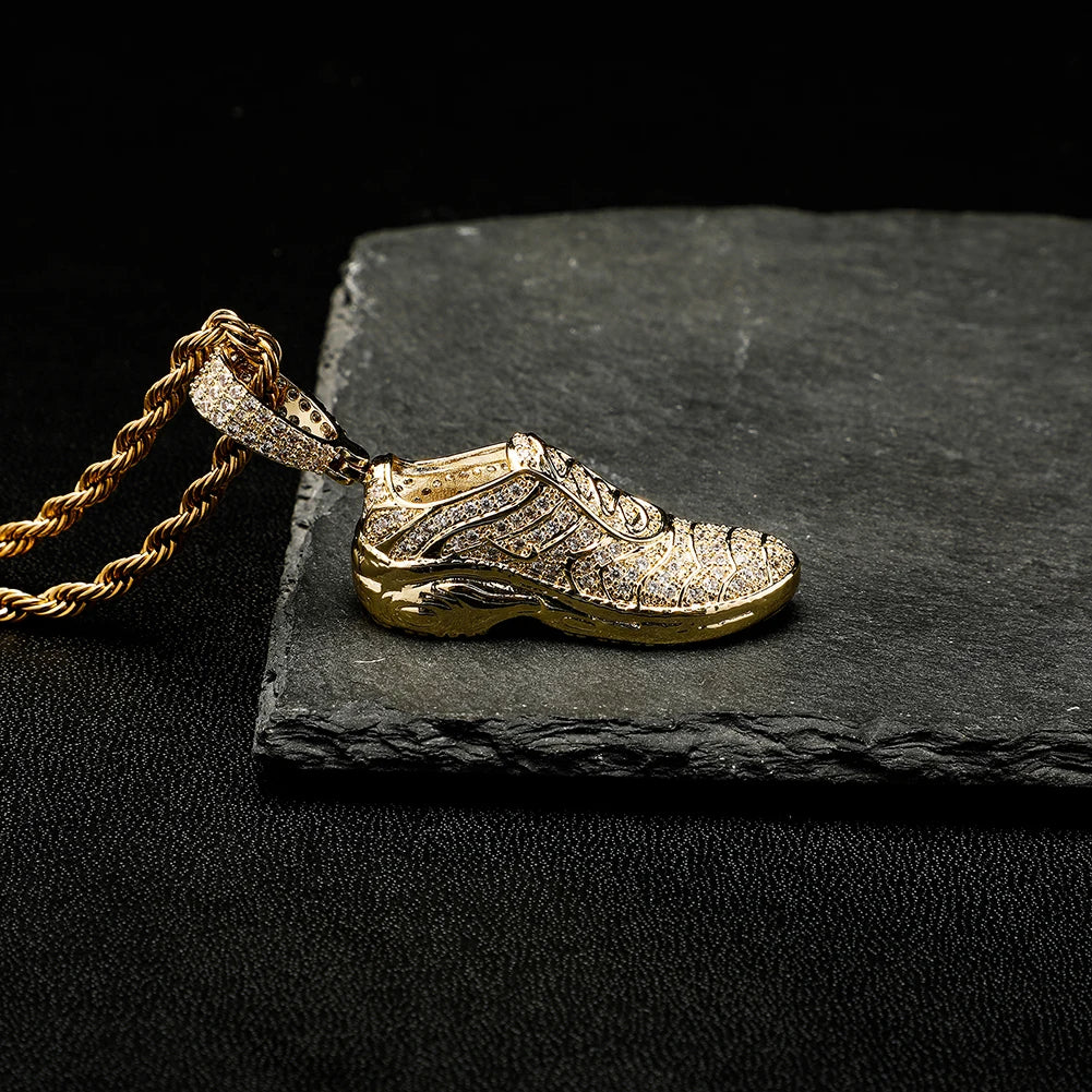 TOPGRILLZ New Shoe Model Pendant Hip Hop Men Women Pendant Sparkling Ice Crystal Zircon Necklace Fashion Charm