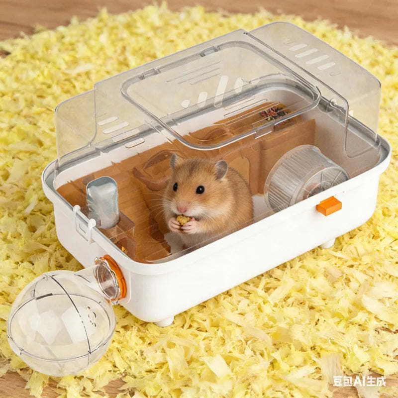 Guinea Pig Travel Hamster Carrier Cage for Gerbil Sugar Glider Dwarf Hamster Outdoor Pet Cage Carrier Case Double Layer Luxury