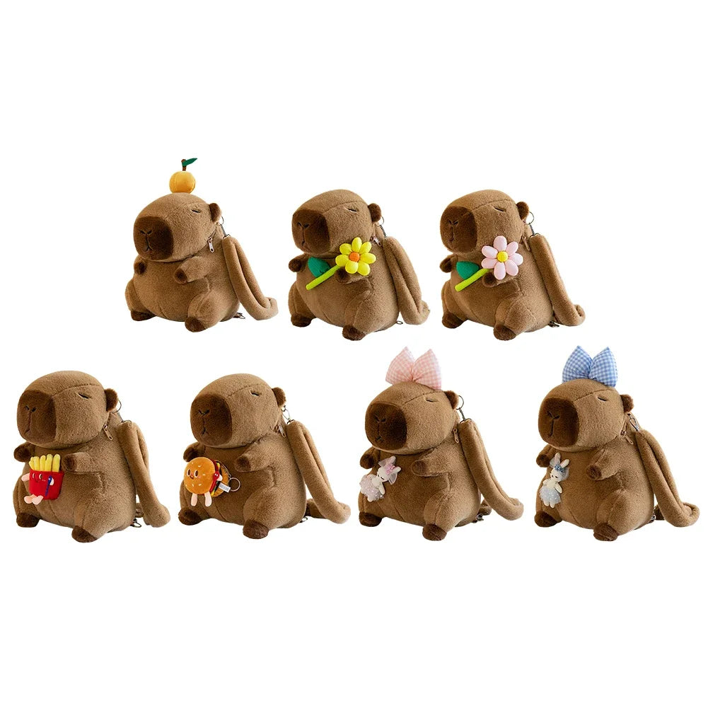 Cute Capybara Plush Backpack Funny Cartoon Capybara Shoulder Bag Student Fur Bag Plush Capybara School Bag for Kids