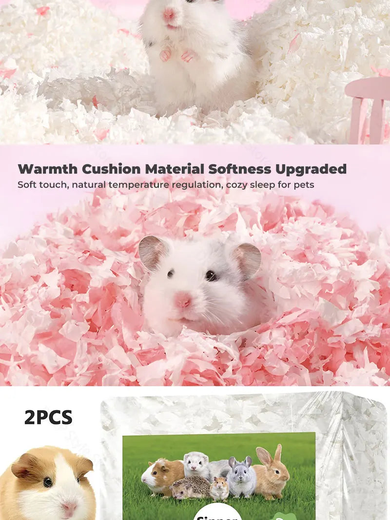 10L/400g Cozy Hamster Bedding Absorbent & Odor-Control Paper Cotton for Syrian Hamsters - Cage Litter & Nesting Material