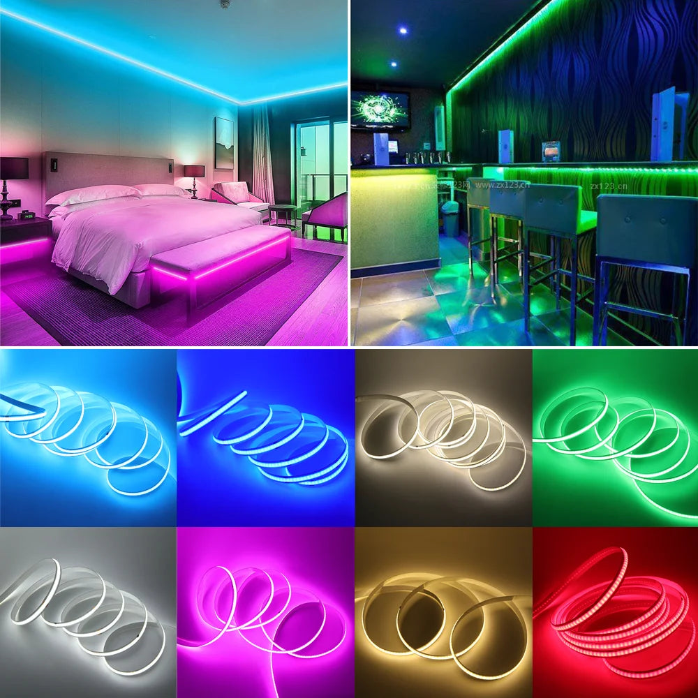 5V COB LED Strip Light 320LEDs/M Touch Sensor Dimmable USB Flexible LED Ribbon Adhesive Tape DIY Mirror TV Backlight Night Light