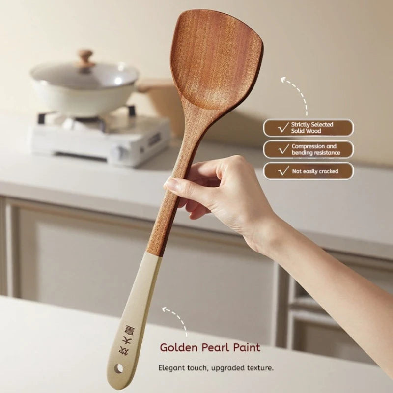 COOKER KING 4 In1 Cooking Tool Set Ebony Spatula and Spoon for Kitchen Use Kitchenware Exquisite Kitchen Tools Gift To Family