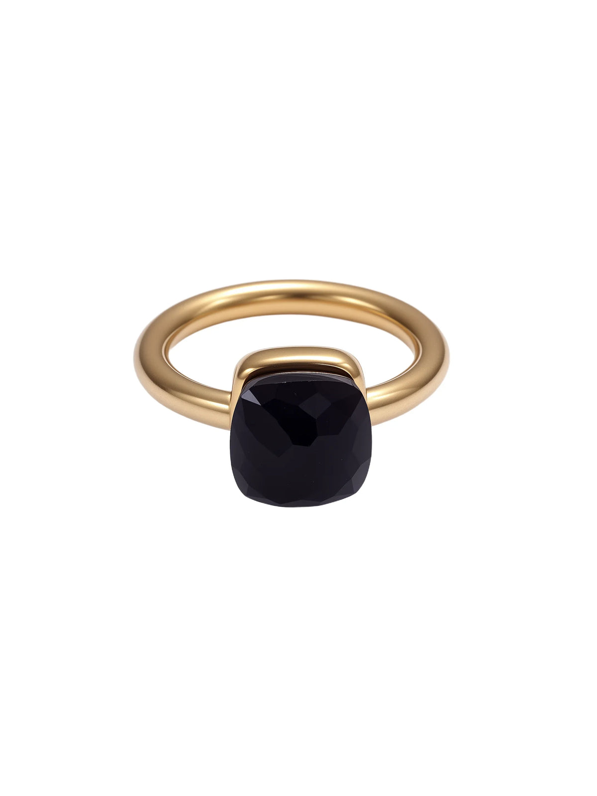 Colorful Crystal Nude Ring for Women 18K Gold Plated Stainless Steel Candy Color Square Stone Statement Rings Jewelry Gift