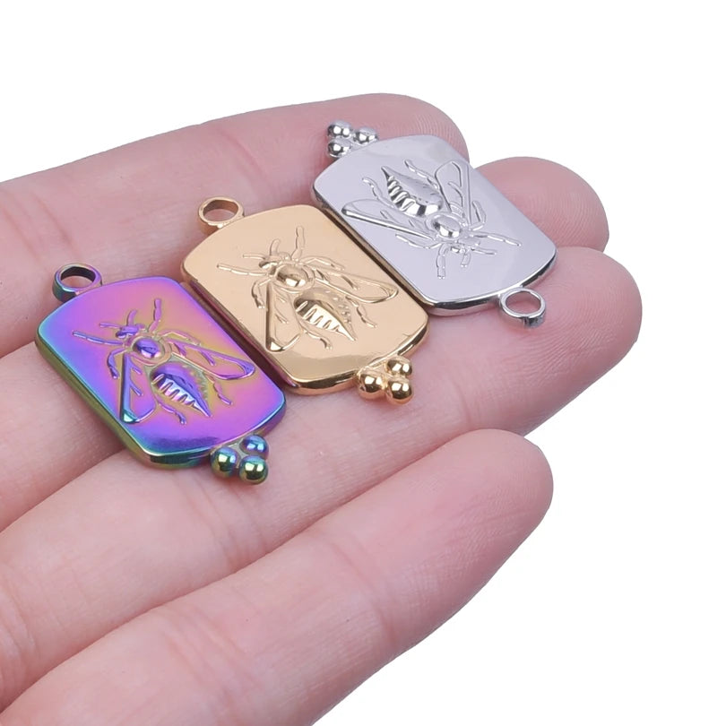 10PCS Ancient Egyptian Scarab Beetle Pendants Charms Stainless Steel Dragonfly Butterfly Pendant for Jewelry Making DIY Necklace