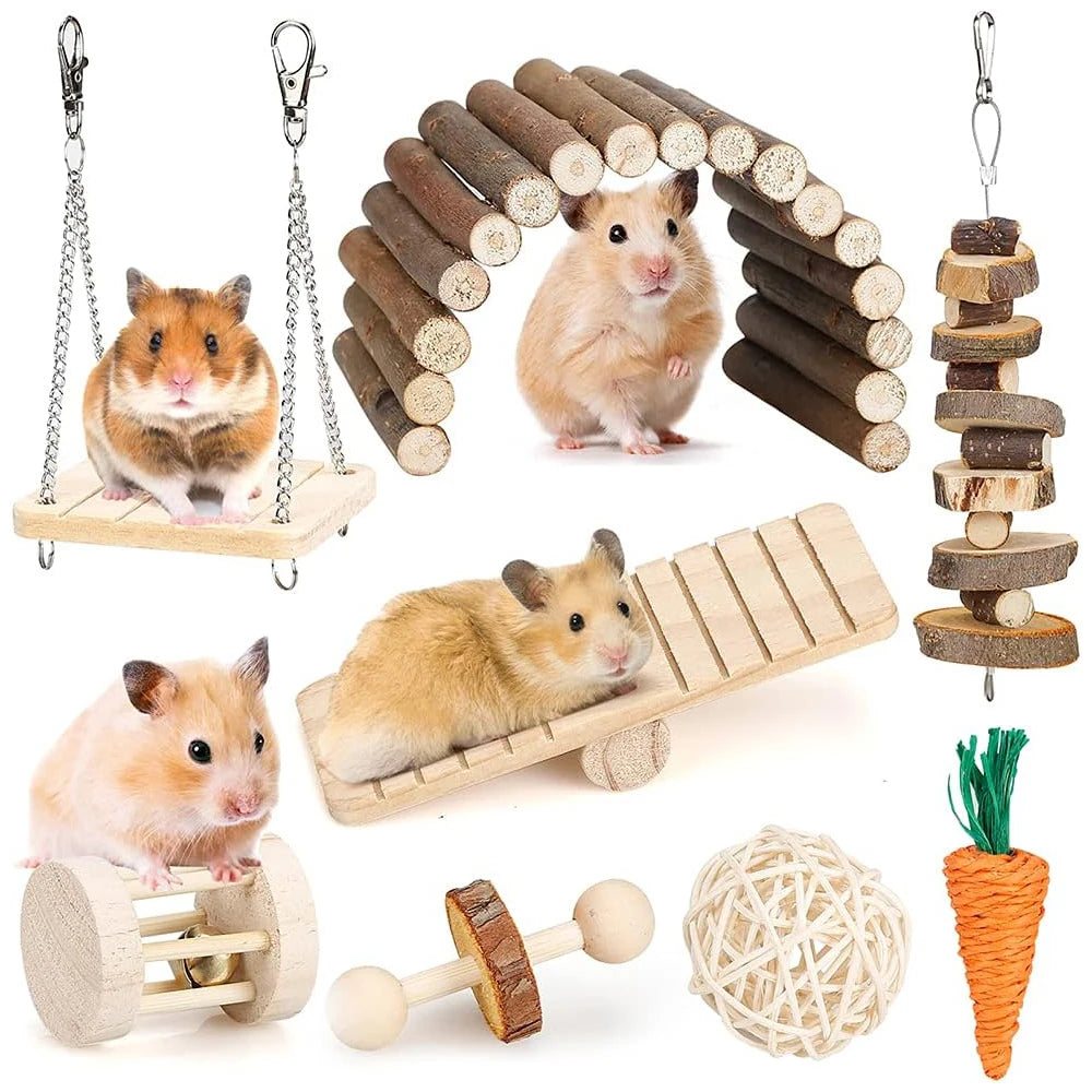 8-Piece Set Pet Rabbit Guinea Pig Dragon Cat Fun Toy Hamster Tooth Grinding Set Pet Tooth Grinding Snacks