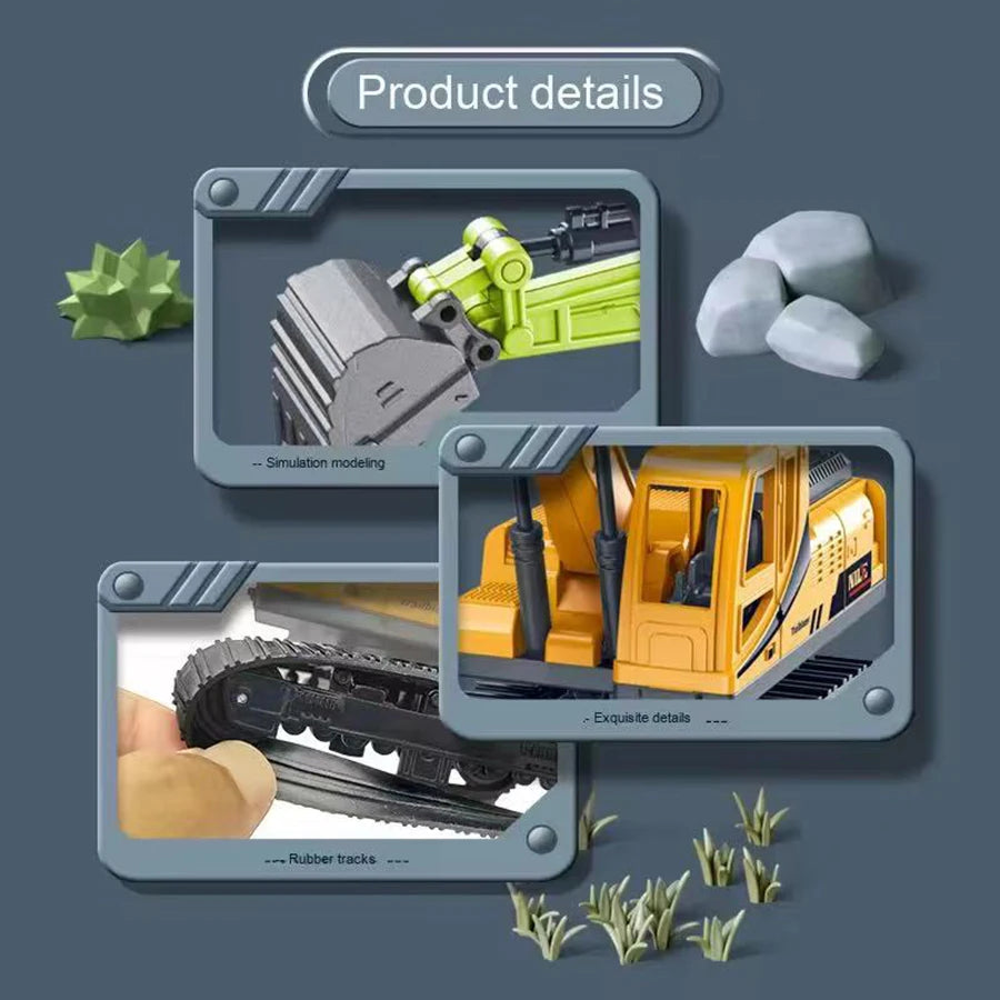 1pc Excavator Quality New Type of Inertial Excavation Car Engineering Car Party Supplies Children Education Toys Boys and Girl