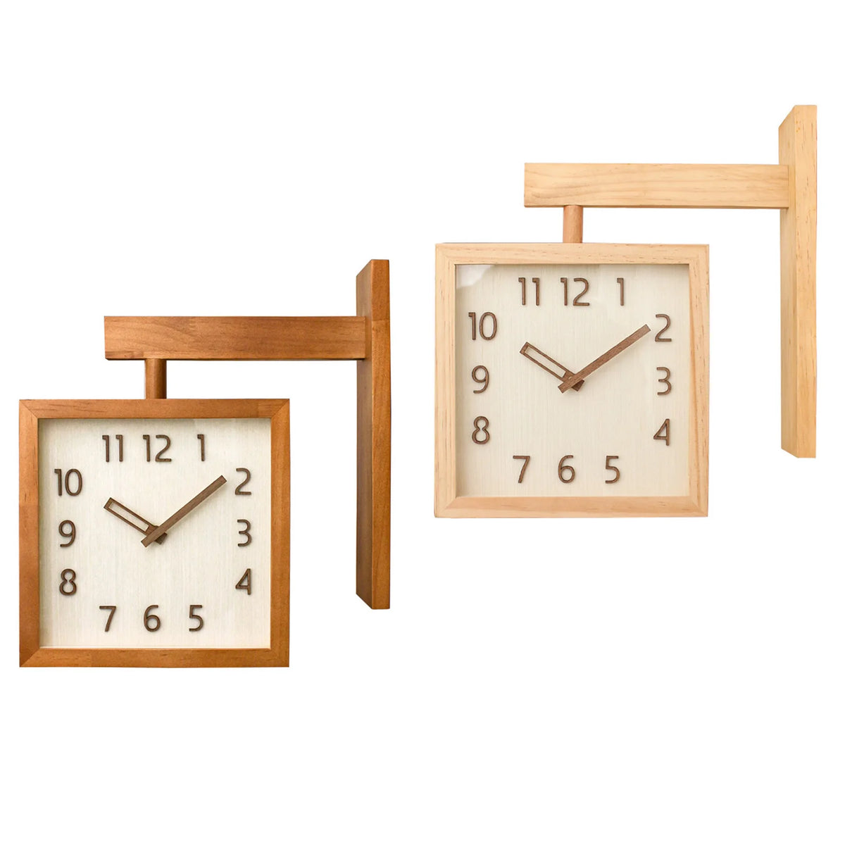Corner Clock Double Sided Corner Clock  Decorative Silent Wooden Simple Battery Powered for Home  for Living Room