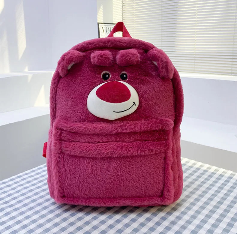 New Lotso Alien Cartoon Funny Plush Backpack Students Large Capacity Bag Girls Casual Soft Stuffed Schoolbag Lightening Bag