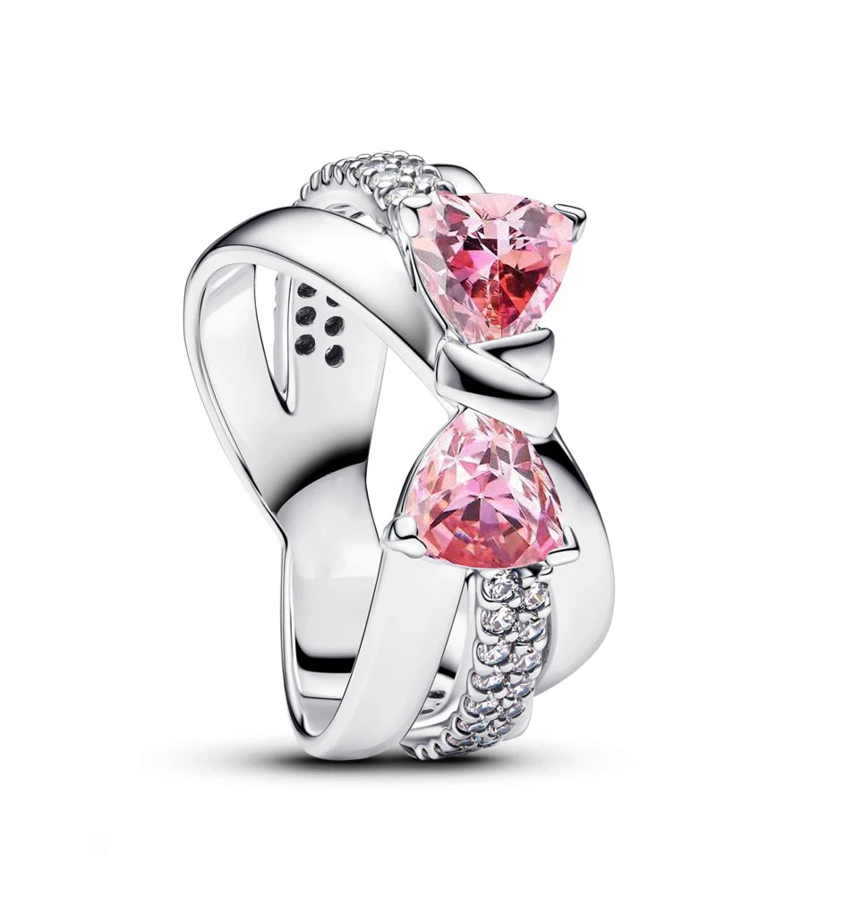 Christmas 925 Sterling Silver Crown Heart Flower Wing Zircon Sparkling Rings For Women Fine Jewelry wedding Anniversary Gifts