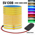 DC 5V COB LED Strip 3mm 5mm 8mm 320LEDs/M High Density Flexible COB LED Tape Night Light Battery Powered DIY TV Mirror Backlight
