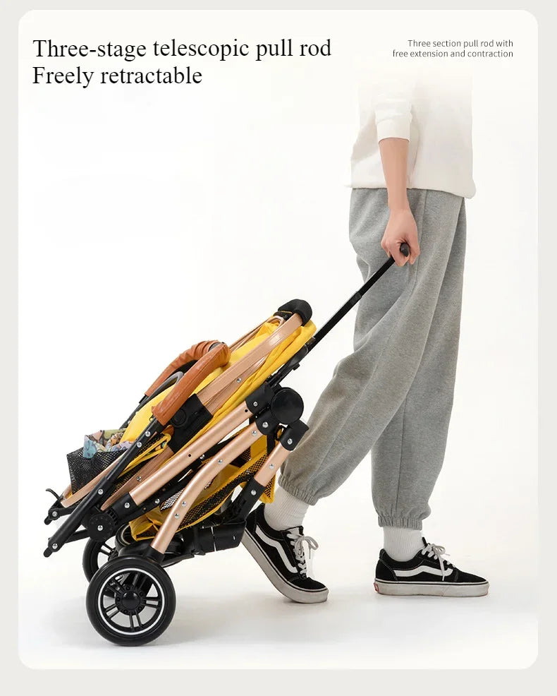 2 in1 Pet Stroller for Medium/Large Dog/Cat One Click Folding Portable Dog Bassinet Detachable Pet Trolly Cart with Canopy Brake