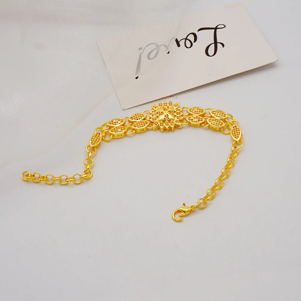 Ethiopian Fashion Women's Jewelry Set African Wedding Jewelry Set Necklace, Bracelet, Earrings, and Ring Set
