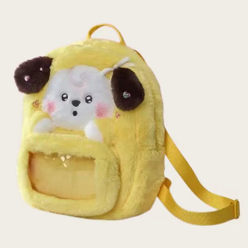 Cute Animal Plush Mini Backpack Soft Cartoon Shoulder Bag Casual Storage Bag Kids Travel School Gift