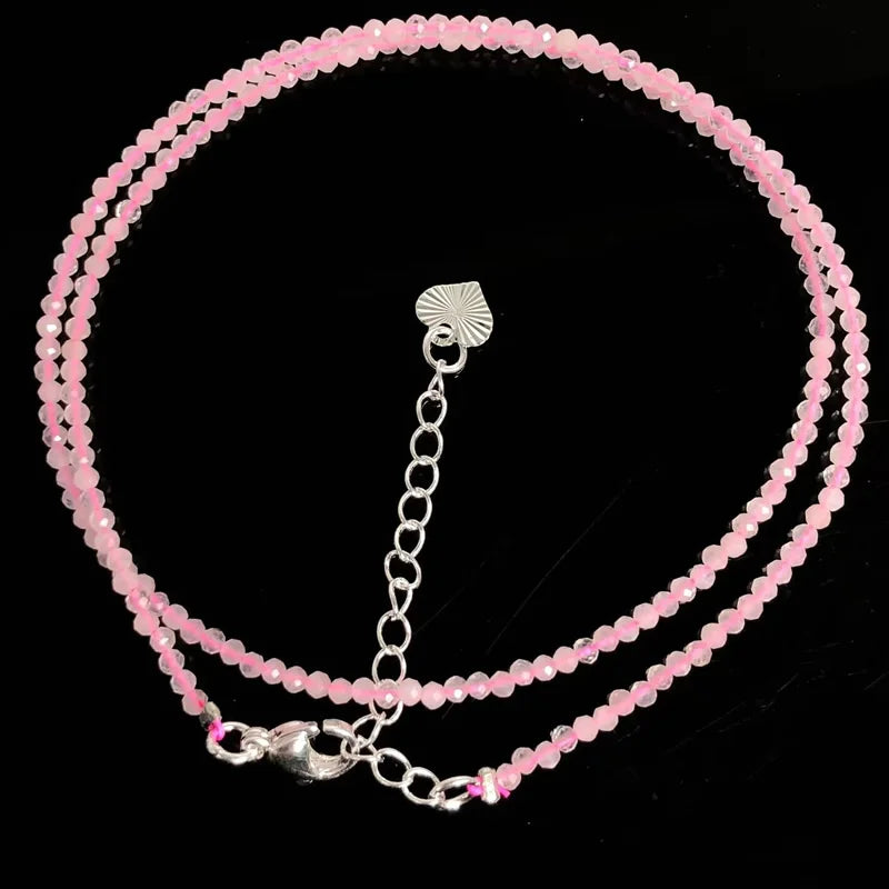 Fashion Women Bracelet necklace 2-3mm mini Cut angle beads tourmaline agate zircon natural pearl crystal Beaded Jewelry gift