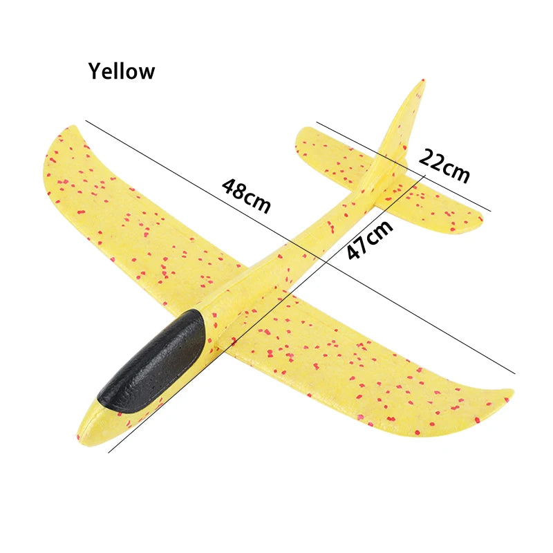 48cm Large Foam Plane Glider Hand Throw Airplane Inertial EPP Bubble Planes Outdoor Launch Kids Toys for Children Boys Gift
