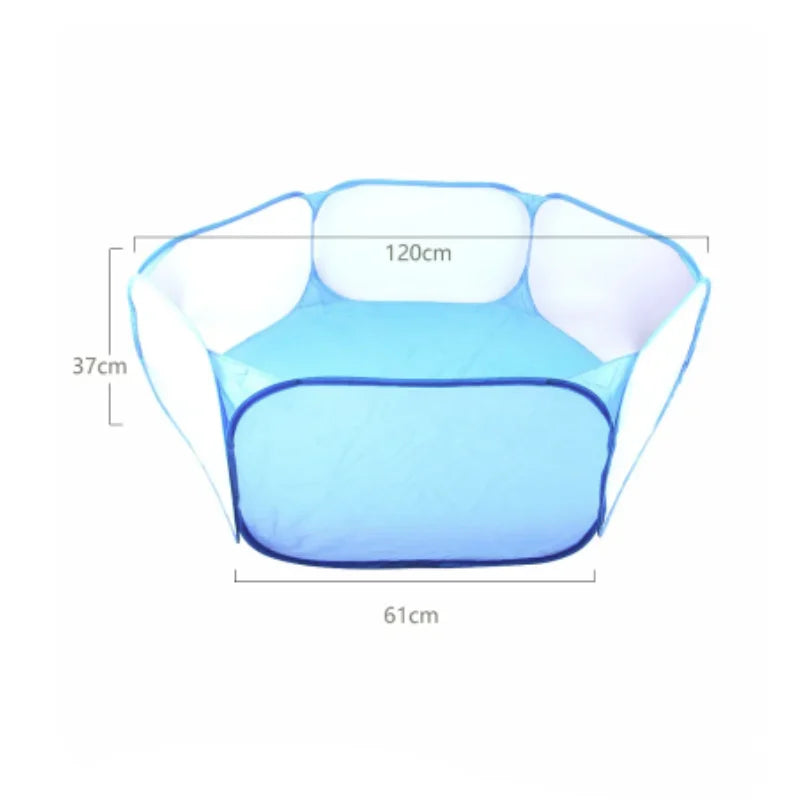 Transparent Portable Pet Cage Tent Dog Cat Playpen Open Folding Yard Fence for Hamster Rabbit Guinea Pig Small Pet Cage