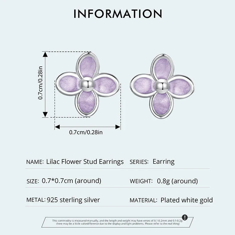 Bamoer 925 Sterling Silver Original Blue Butterfly Ring Lilac Flower Earrings for Women Jewelry Set Anniversary Engagement Gift